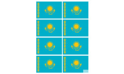 Drapeau Kazakhstan (8 fois 9.5x6.3cm) - Autocollant(sticker)